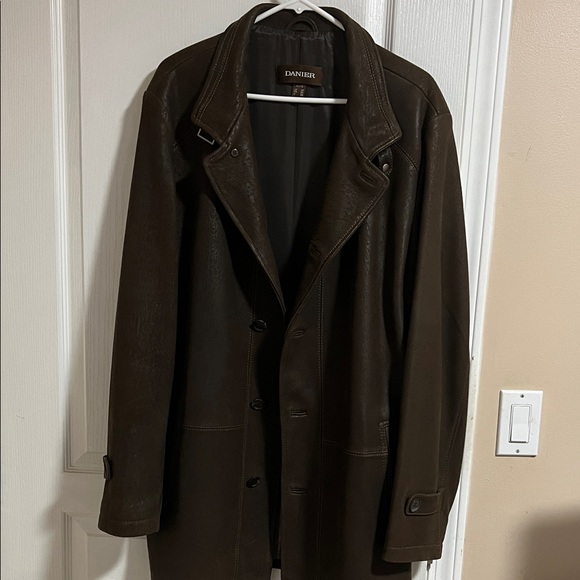 Danier Brown Leather Men's Coat - Picture 2 of 16